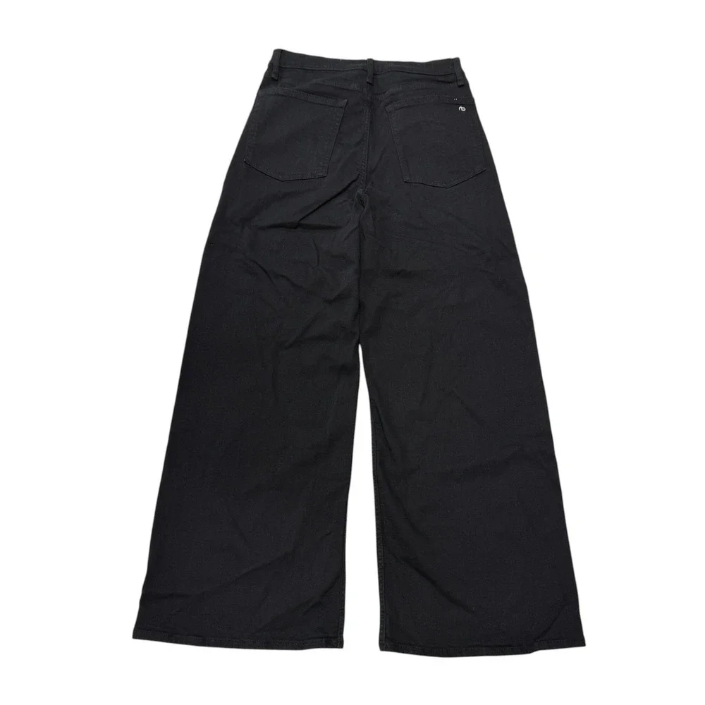 Rag & Bone Sofie High-Rise Ankle Ultra Wide‎ Leg Jeans Black Womens 30 x 29